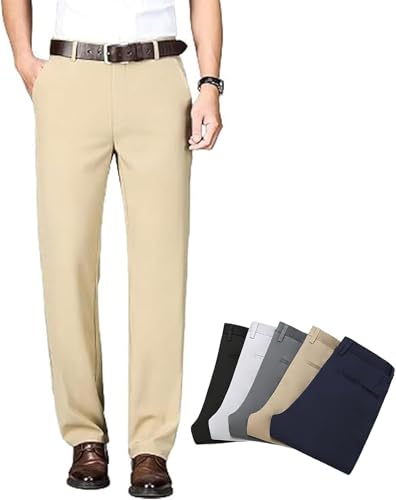 Gentyfit Mens Pants, Timelessflex - Men's High Stretch Straight Fit Pants, Suit Work Pants, Mens Dress Pants