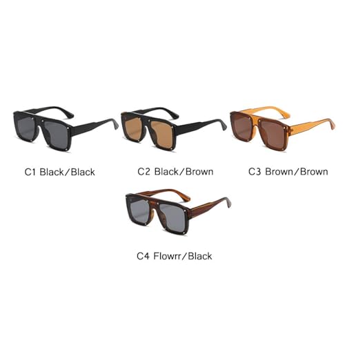 Lunettes de soleil noires style punk avec rivets C4Flower - 2