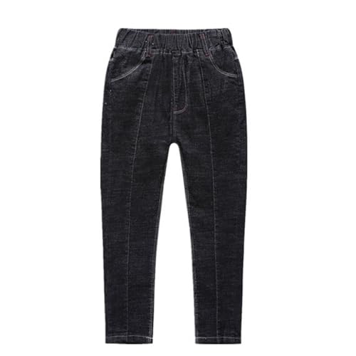 Boys Regular Straight Jeans Elastic Mid Waist Washed Stretch Denim Pants Casual Streetwear Wear School Trousers Sweatpants4