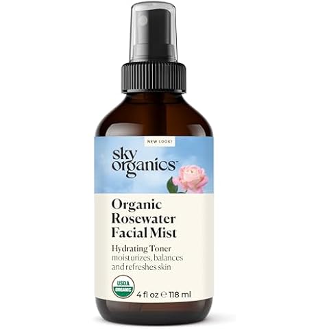 Sky Organics Organic Rosewater Facial Mist for Face, 100% Pure & Steam-Distilled USDA Certified to Hydrate, Balance & Refresh, 4 fl. Oz Cover