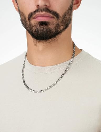 925 Sterling Silver Figaro Chain Necklace 5mm – Sterling Silver Chain for Men and Women, Durable Mens Silver Chain, Hypoallergenic Nickel-Free Silver Necklace, Waterproof, Lobster Clasp, Gift Ready - Image 5