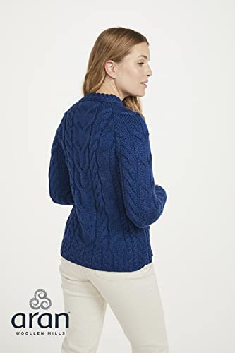 Image of Aran Woollen Mills - Carraig Donn Ladies Irish Multi Cabled Raglan Super Soft Merino Wool Sweater