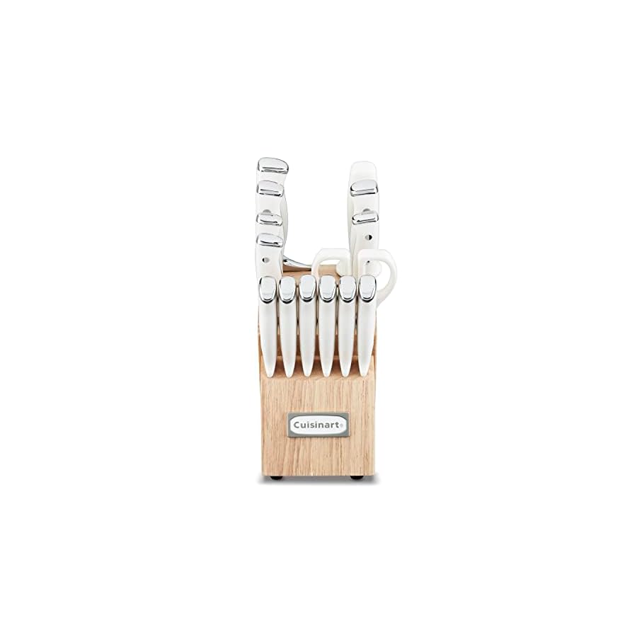 Cuisinart-15-Piece-Knife-Set-with-Block-High-Carbon-Stainless-Steel-Forged-Triple-Rivet-Natural-C77CTR-15P Cuisinart 15-Piece Knife Set with Block, High Carbon Stainless Steel, Forged Triple Rivet, Natural C77CTR-15P