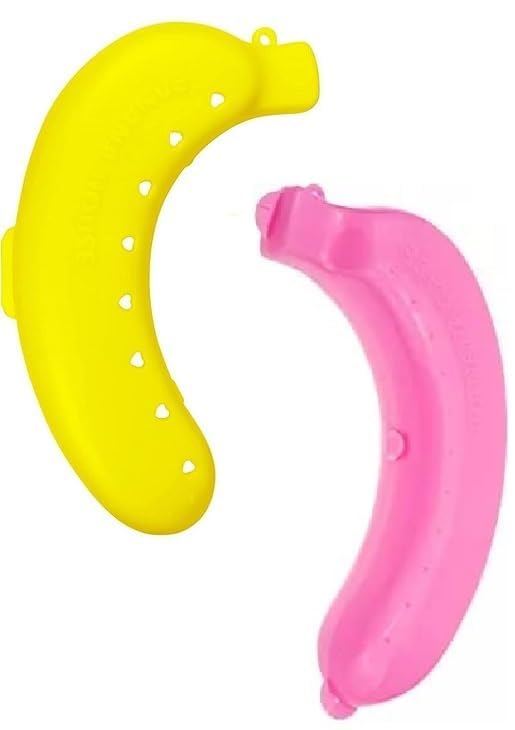 DOVEAZ Plastic Banana Case Food Storage Container, Banana Case Cover For School Kids,banana case,banana box for kids,banana case for kids,Banana Container (Set Of 2 Pieces) (YELLOW PINK) (B0CWJ19K3F) Amazon Price History, Amazon Price Tracker