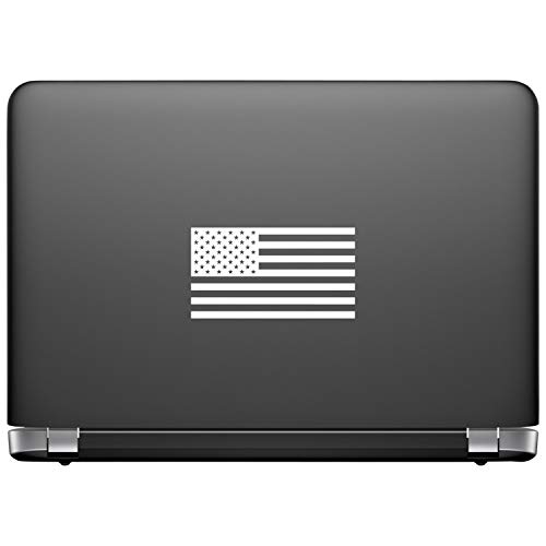 Image of American US Flag [Pick Color /Size] Vinyl Decal Sticker for Laptop /Car /Truck /Window /Bumper (3.5in x 2in, Matte White)