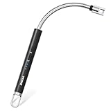 VEHHE Candle Lighter, Electric Rechargeable Arc Lighter with LED Battery Display Long Flexible Neck USB Lighters for Light Candles Gas Stoves Camping Barbecue