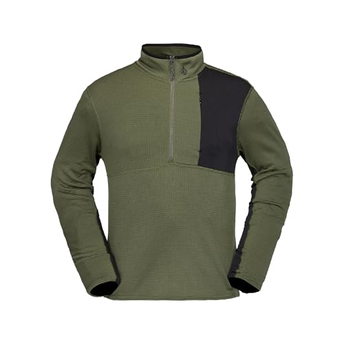 Volcom Men's Gridlock 1/4 Zip Mock Neck Snowboard Base Layer Fleece Sweatshirt2