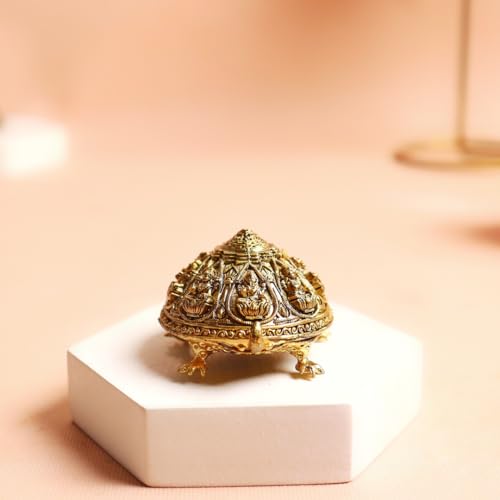 Image of The Spiritual Living Finecrafted Brass Kachua for Good Luck | 2 Inch | Tortoise for Home | Shri Yantra On Tortoise Small | वास्तु उपाय | Ashta Lakshmi | Turtle Showpiece for Prosperity | Feng Shui |