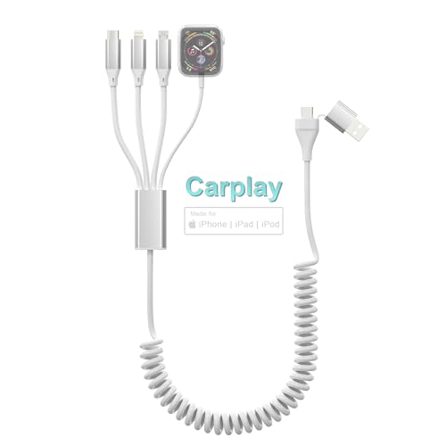 AbvEHb` [d apple watch [d ^Cvc y2024ŐV݌vz 4in2 USB A/C[dP[u 莮 Apple Carplay P[u C[d iWatch Series Ultra/SE2/9/8/7/6/5/