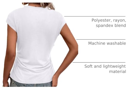 Image of Bliwov Womens Summer Tops Cap Sleeve Crew Neck Casual T Shirts