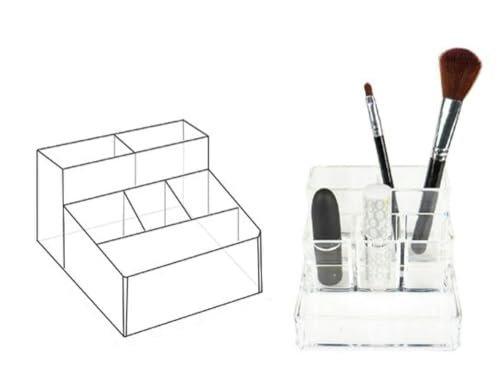 GUTEINTE Organizer per Trucchi, Contenitore Organiser Rossetto, Scatola Trasparente Organizzatore Display Holder Espositore Cosmetici (6 Posti)