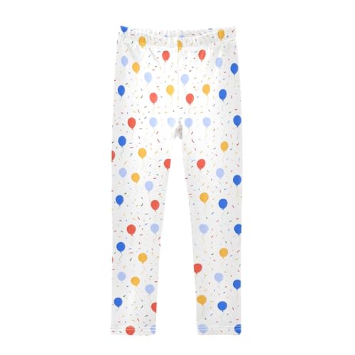 senya Girls Printed Leggings Yoga Pants Balloon Confetti Pattern for Kids in 4t to 10 Years, 4T
