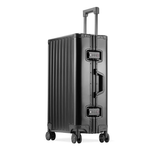 Luggage Travel Gear Luggage Suitcase Alloy Trolley Case Metal Suitcase Silent Universal Wheel Luggage(B,24inch)