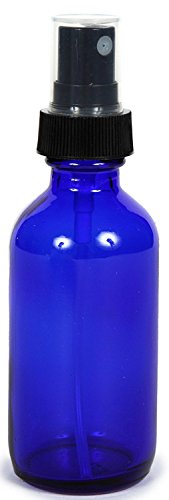 Cobalt Blue Glass Spray Bottle (2 oz, 4 pk) with BONUS Waterproof Labels, Fine Mist Sprayer4