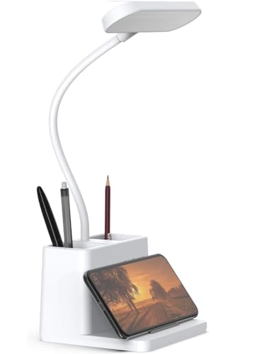Nik case LED Study/Table/Desk Study Lamp for Students Home Office, Adjustable Brightness, Rechargeable,with Pen Holder, Mobile Stand (White) Nik case LED Study/Table/Desk Study Lamp for Students Home Office, Adjustable Brightness, Rechargeable,with Pen Holder, Mobile Stand (White)