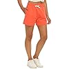 JINSHI-Women-Casual-Lounge-Shorts-Elastic-Waist-Shorts-for-OutdoorsCamping-Comfy-Snug-Bottoms-Running-Shorts JINSHI Women Sportswear Shorts,Athletic Bottoms, Running Athletic Jersey Shorts with Inner Pocket, Orange, XS