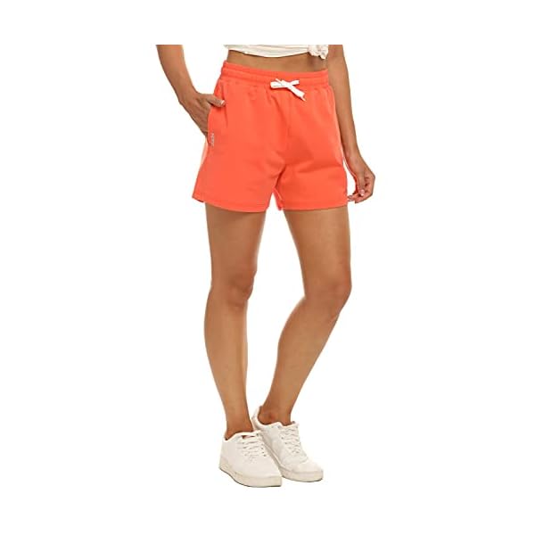 JINSHI-Women-Casual-Lounge-Shorts-Elastic-Waist-Shorts-for-OutdoorsCamping-Comfy-Snug-Bottoms-Running-Shorts JINSHI Women Sportswear Shorts,Athletic Bottoms, Running Athletic Jersey Shorts with Inner Pocket, Orange, XS