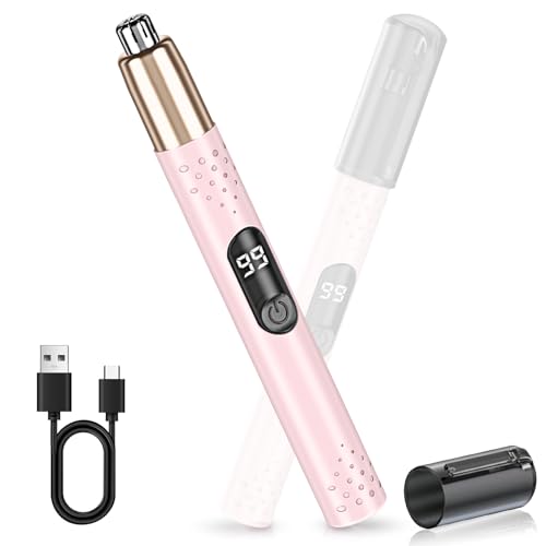 風織商社 鼻毛カッター ペン型 耳 鼻毛切り 電動 エチケットカッター レディース メンズ 電力残量表示 水洗い可能 USB Type-C充電式 低騒音 男女兼用 おしゃれ 持ち運び便利 多機能電動 男女兼用 敬老の日 母の日 父の日 誕生日 クリスマス 記念日 贈り物 防犯ブザー ランドセル (ピンク)