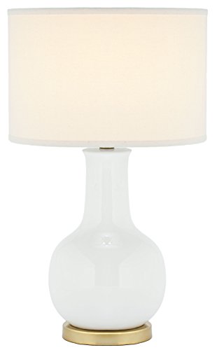 Safavieh Lighting Collection Paris Modern White Ceramic 28-Inch Bedroom Living Room Home Office Desk Nightstand Table Lamp (Led Bulb Included) #TOP2