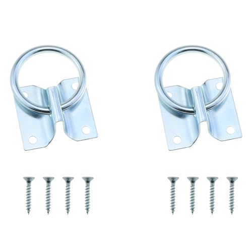 DGZZI 2PCS Black Steel Wall Mounted Horse Tie Down Ring Fixed Stable Supplies Outdoor Light/Hammock Mounting Buckle with Screws Suitable for Barns and Fences