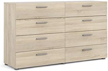 Tvilum 8 Drawer Double Dresser, 15,85" D x 55,12" W x 32,17" H, Oak