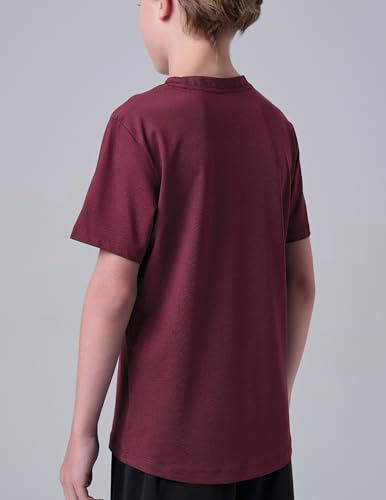 Image of 5 Pack Youth Boys Athletic Dry Fit T Shirts | Lightweight Short Sleeve Tees, Comfy Stretch, Regular Fit, for Teen Kids, Running Soccer Back to School