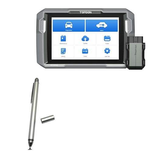 BoxWave Stylus Pen Compatible with Topdon Ultradiag (8 in) - DualTip Capacitive Stylus, Fiber Tip Disc Tip Capacitive Stylus Pen - Metallic Silver