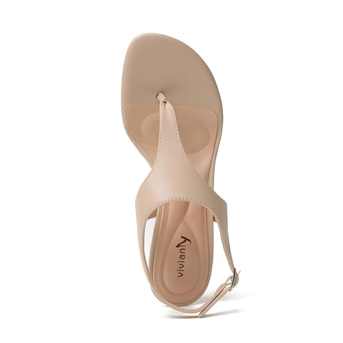 Image of vivianly Kitten Heels for Women Dressy Thong Sandals Slip-On Summer Flip Flop Heels with Soft Straps & Low Block Heel for Women, Comfortable for Party Daily
