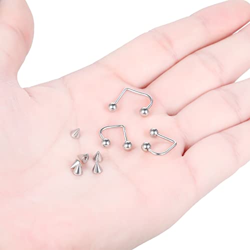 Xpircn 16G Stainless Steel Lip Monroe Medusa Stud Piercing Ball Cone Lippy Loop Labret U Shaped Lip Rings Piercing Jewelry 8Mm 10Mm (Silver) #TOP1