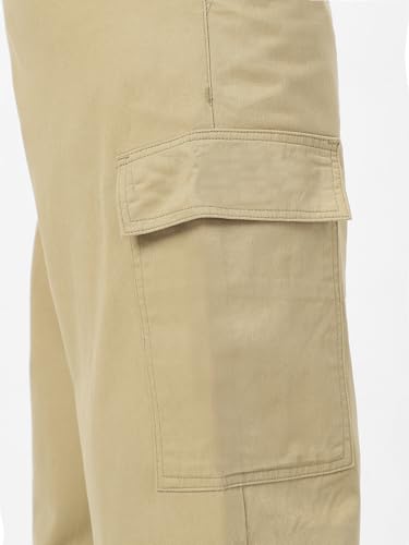 Image of Urbano Fashion Men's Loose Baggy Fit Solid Cargo Chino Trouser Pant with 6 Pockets Non-Stretchable