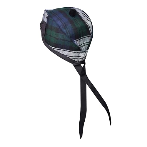 Image of Glengarry Cap-Traditional Scottish Hat, Acrylic Wool Tartan Glengarry hat, Kilts /Bagpipes Accessories
