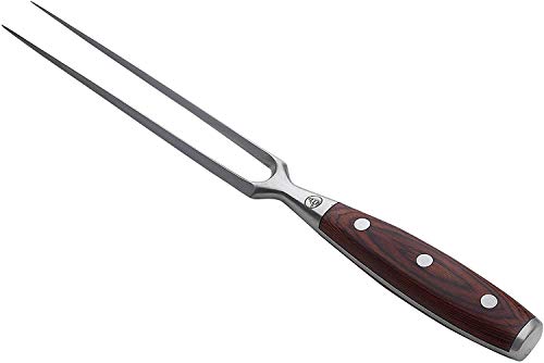 Messermeister Avanta Pakkawood 2 Piece Kullenschliff Carving Knife and Fork Set, Brown - Thumbnail 2