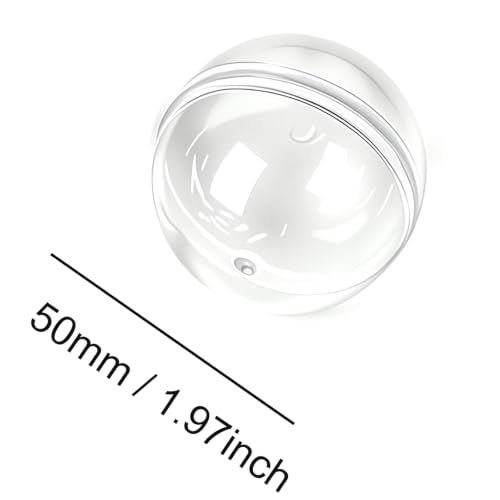 Image of 50 Pcs 1.97 Inch / 50 mm Round Capsules Clear Empty Vending Machine Capsules Containers for Gumball Machines