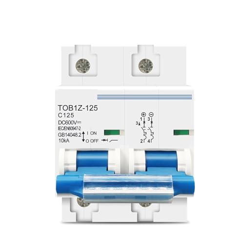 Disjoncteur PV 125A DC interrupteur principal batterie pour installation solaire 600V 2P