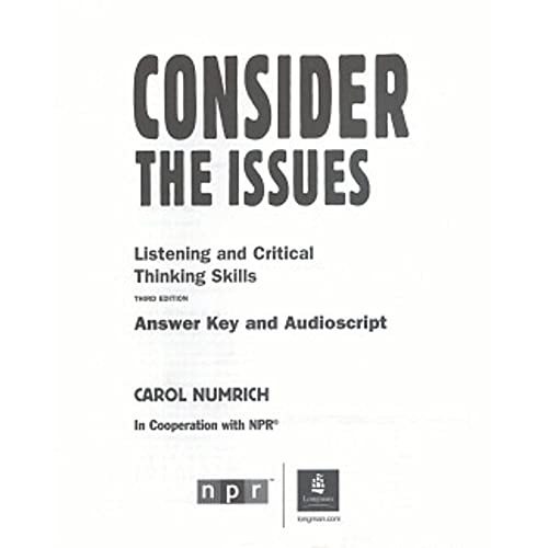 Consider the Issues Answer Key