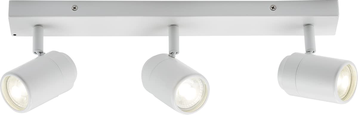 Knightsbridge Matt White 230V Ip44 Gu10 Triple Bar Spotlight,