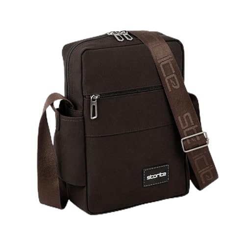 Image of Storite 10 Inch Stylish Padded Mini Sling Crossbody Bag for Men and Women, Small Passport Travel Sling Bag With Water Bottle Pocket