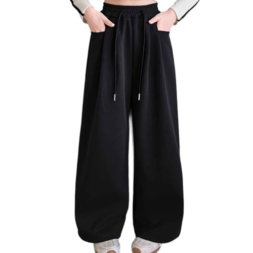 Girl's Baggy Sweatpants Elastic High Waist Wide Leg Sweatpants Joggers for Girls Long Track Pants Trendy