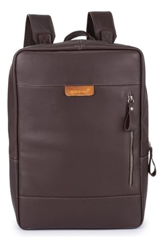 Mochila Masculina Executiva Slim para notebook Couro Legítimo(Marrom-escuro)
