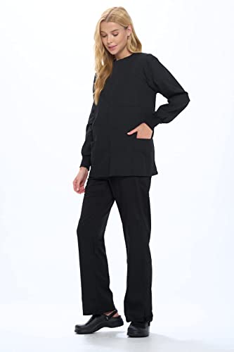 Natural Uniforms Warm Up Scrub Jacket-Black-Xx-Large #TOP3