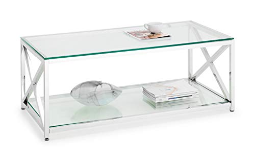 Julian Bowen Miami Couchtisch, Chrom und Glas