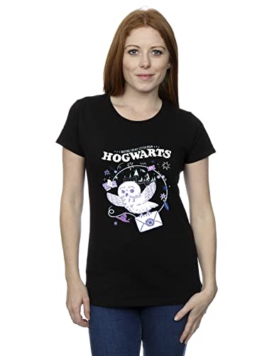 Image of Harry Potter Women's Owl Letter from Hogwarts T-Shirt Black Medium