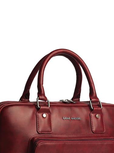 Image of Gauge Machine Professional Vegan Leather Messenger Briefcase Bag for Office |Fits upto 14 /15 / 16 inch Laptop |Separate Padded Laptop Compartment |Water Resistant |Men & Women |16L