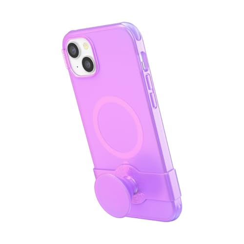 Image of PopSockets iPhone 14 Plus Phone Case with MagSafe, Wireless Charging Compatible, Pink - iPhone 14 Plus MS Pink Translucent