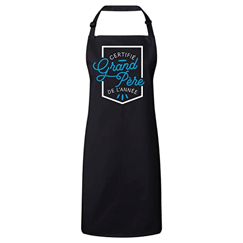 Tablier cuisine grand-père premium cadeau original : vêtement de cuisine coton pour papy chef