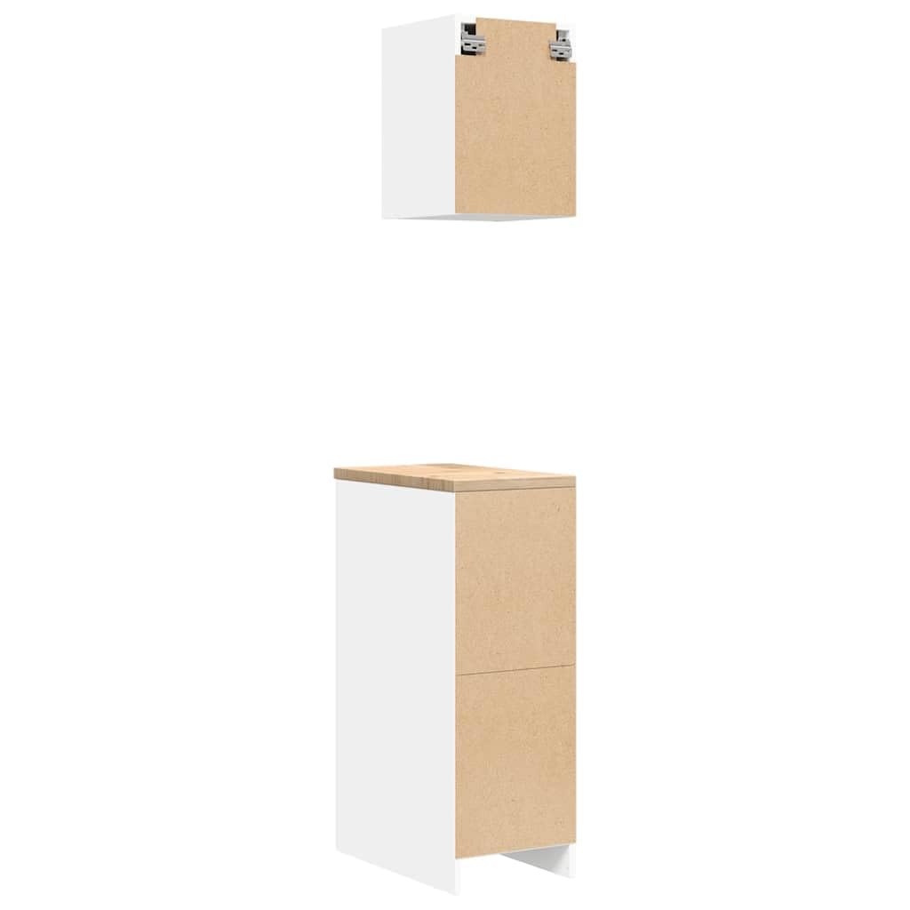 Générique Armoires de Garage 2 pcs Blanc Bois d'ingénierie,Entreprise & Industrie,Stockage Industriel,Armoires industrielles,Blanc,27.45 KG,3328314