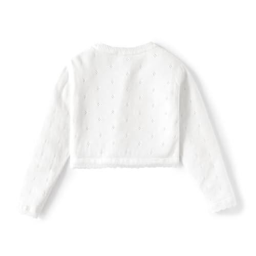 Little Girls' Knit Long Sleeve Bolero Shrug Cardigan,Toddler Girls Cotton Thin Bow Knot Shawl Lace Sweater Jacket Coat2