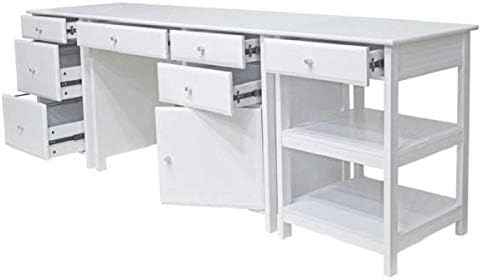 Set of 3 White Modern Style Delta Wooden Home Office Furniture