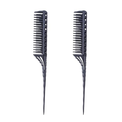2 peines de tallo de aguja, peine de toupier, peine para peluquería, peine de mechas para mujeres, peine de mechas para mujeres, peine antiestático