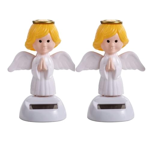 2Pcs Solar Powered Dancing,Angel Solar Dancing Figures,Solar Powered Shaking Hand,for Car Decoration Window Car Dashboard Automotive Interior Accessorie Solar Power Kits Toys and Games